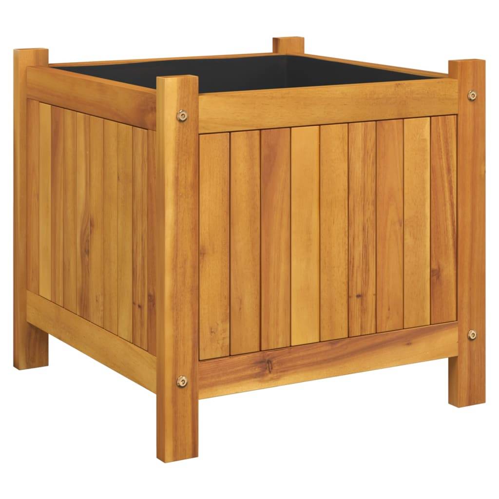 Maison Chic - Jardinière, Bac à fleurs, Pot de fleurs avec doublure 42x42x40 cm bois massif d'acacia - Imagen 1
