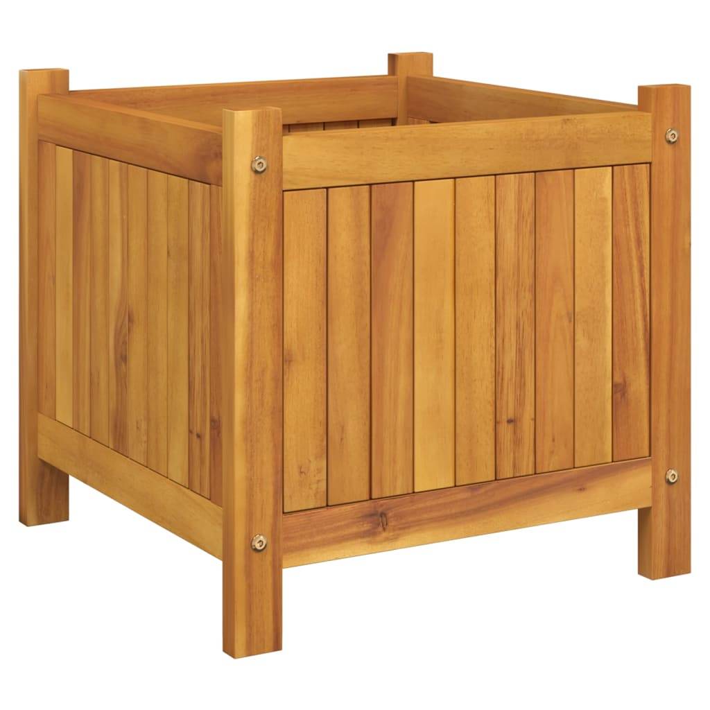 Maison Chic - Jardinière, Bac à fleurs, Pot de fleurs avec doublure 42x42x40 cm bois massif d'acacia - Imagen 5