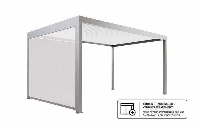 Pergola Bioclimatique Aluminium Autoportante Motorisée Éclairée 5x3,5 Gris SV ORIAL France - Image 5