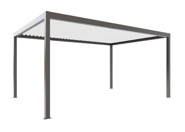 Pergola Bioclimatique Aluminium Autoportante Motorisée Éclairée 5x3,5 Gris SV ORIAL France - Image 8