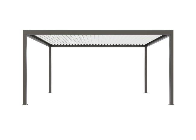 Pergola Bioclimatique Aluminium Autoportante Motorisée Éclairée 5x3,5 Gris SV ORIAL France - Image 9