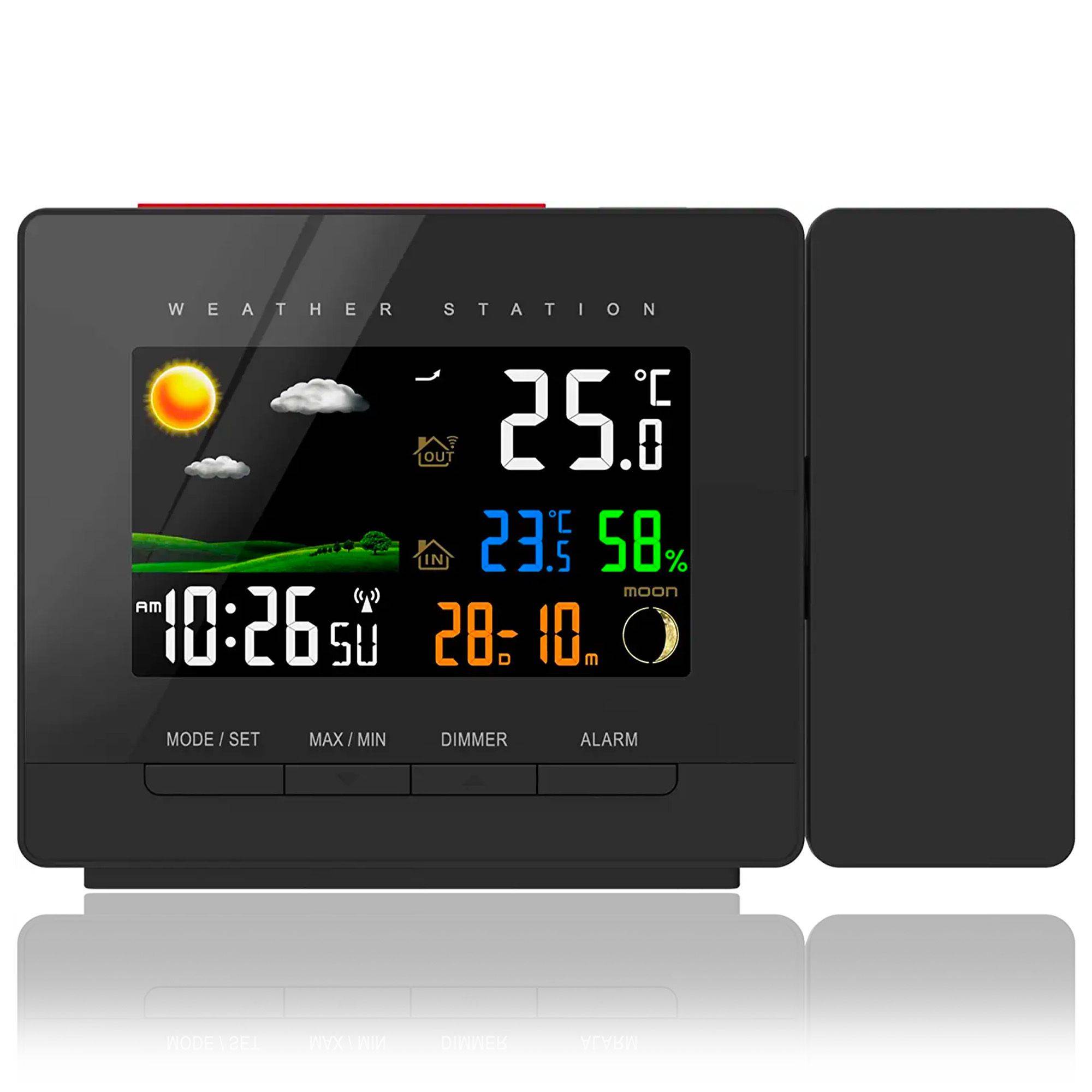 Station météo Capteur extérieur sans fil - Prévisions météo - Réveil - Projection Heure automatique été/hiver - Image 6