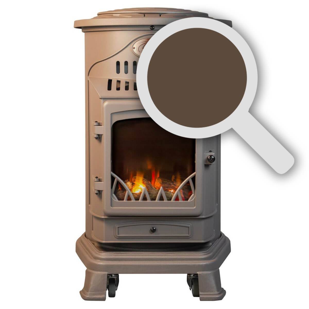 Universal - Poele à gaz 3,4 KW MARRON Effet poêle à bois Fonte véritable + Tuyau gaz + détendeur butane Provence Sahara - Imagen 3