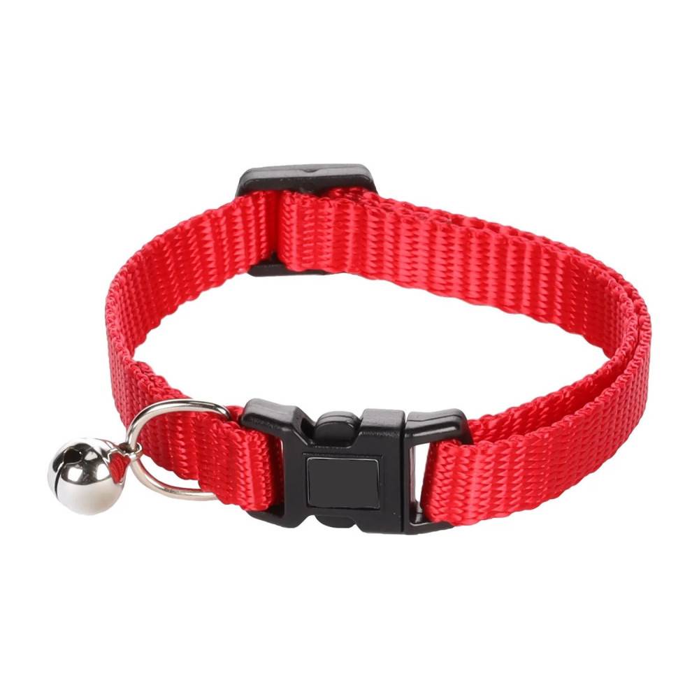 Collier réglable de 20 à 35 cm rouge avec clochette pour chat - Imagen 1