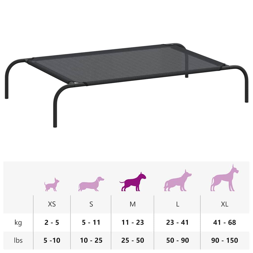 Vidaxl - Lit surélevé pour chien Noir L Textilène vidaXL 170662 - Imagen 7