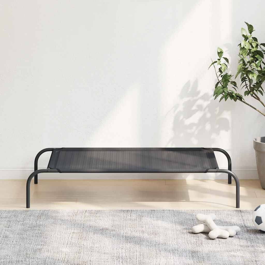 Vidaxl - Lit surélevé pour chien Noir L Textilène vidaXL 170662 - Imagen 1
