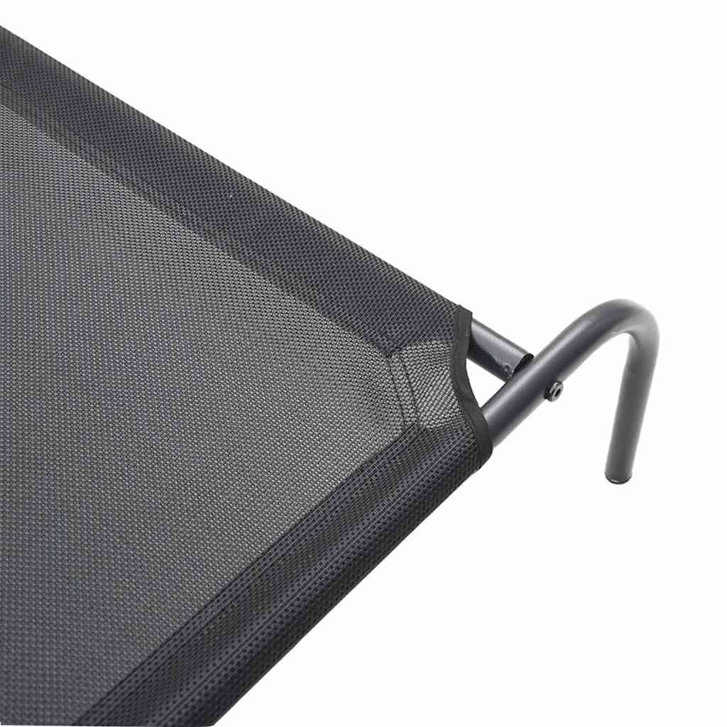 Vidaxl - Lit surélevé pour chien Noir L Textilène vidaXL 170662 - Imagen 5