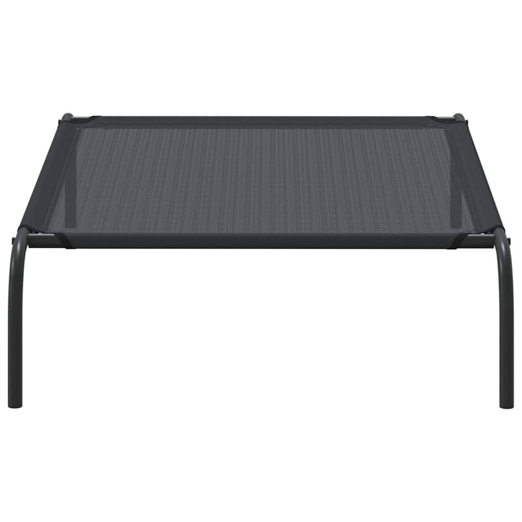 Vidaxl - Lit surélevé pour chien Noir L Textilène vidaXL 170662 - Imagen 4