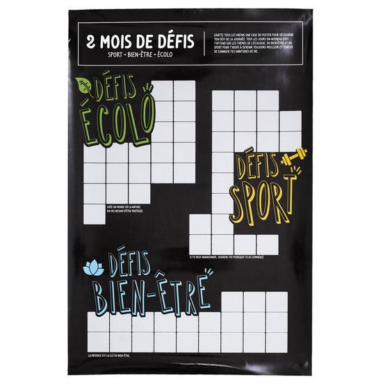 Mister Gadget - Carte à Gratter "2 Mois de Défis" 40x60cm Noir - Image 1