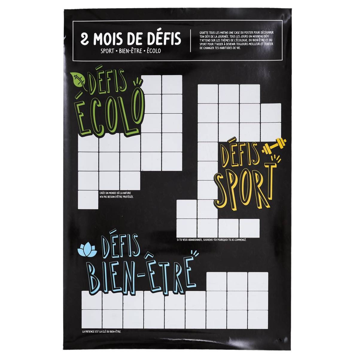 Mister Gadget - Carte à Gratter "2 Mois de Défis" 40x60cm Noir - Image 1