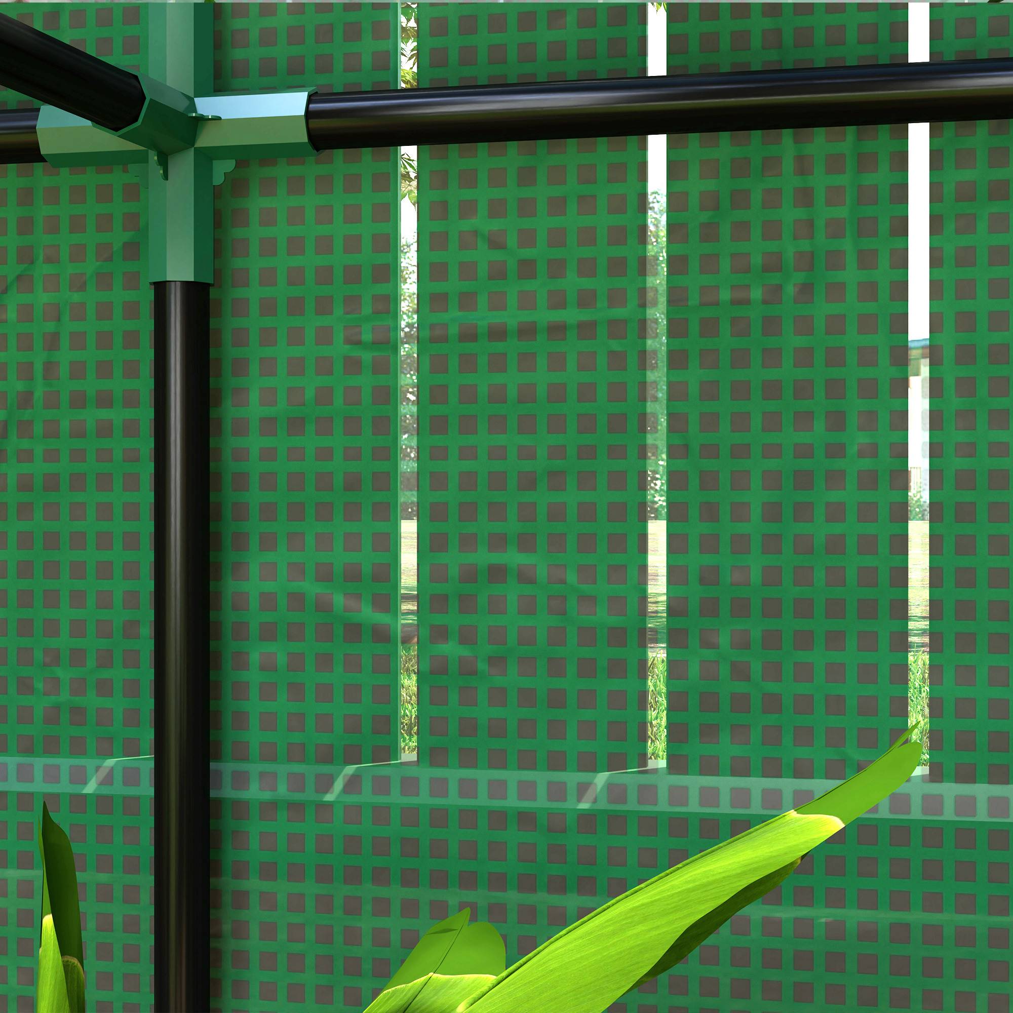 Serre de jardin en acier avec étagères et porte enroulable - 100 x 40 x 150 cm, vert - Image 5