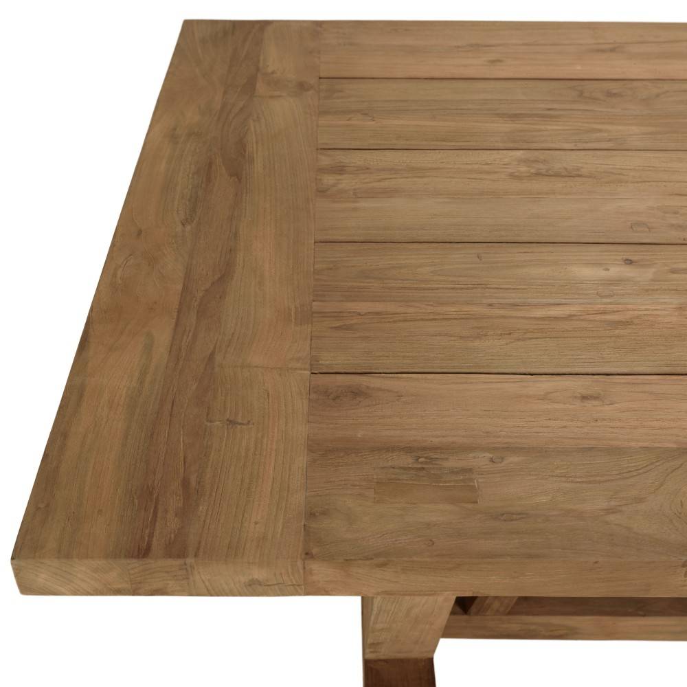 Macabane - KALLY - Table à manger jardin 220cm en bois de teck recyclé pieds V - Imagen 5