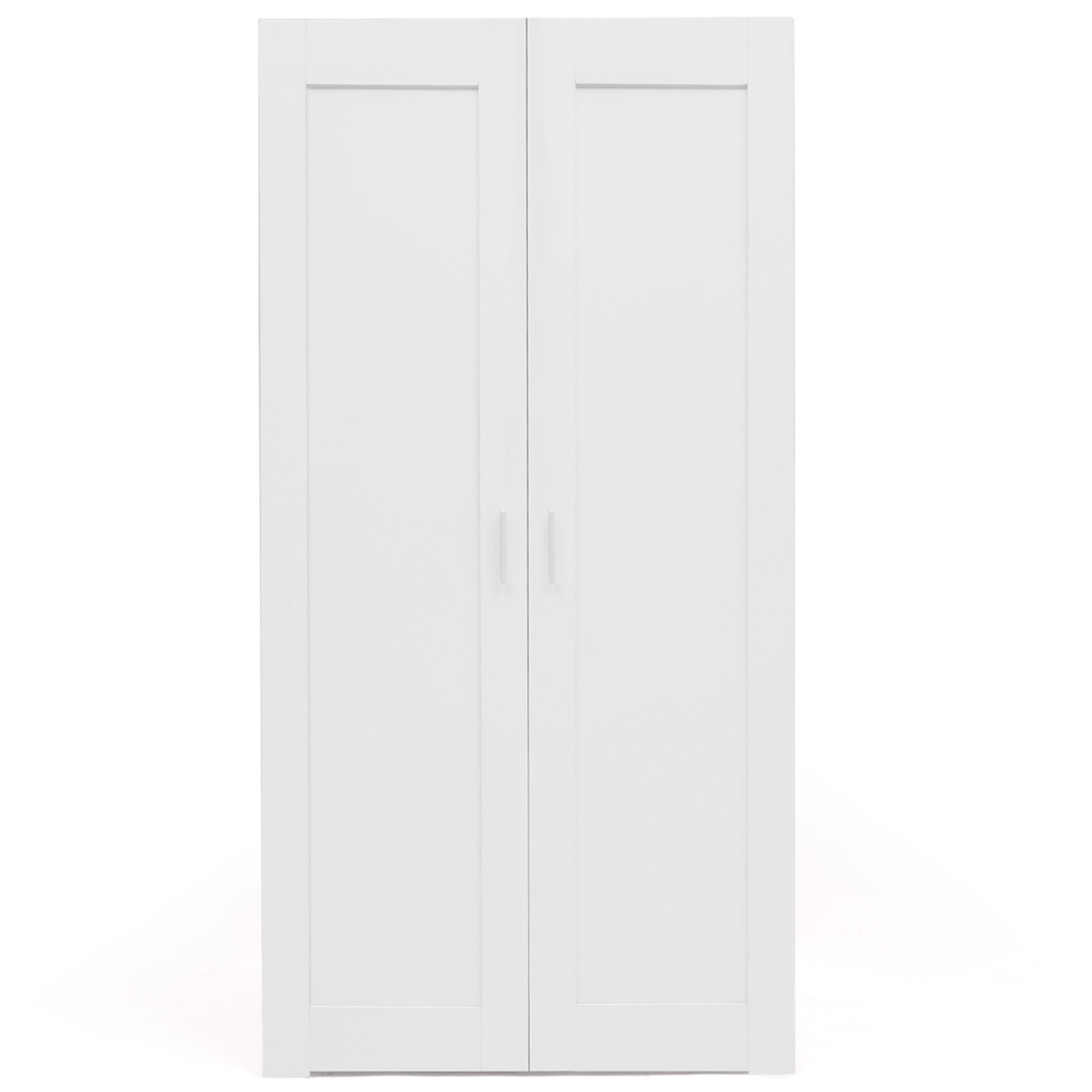 Armoire 2 portes VITO blanc penderie 80 cm avec étagères rangement maxi capacité - Image 3