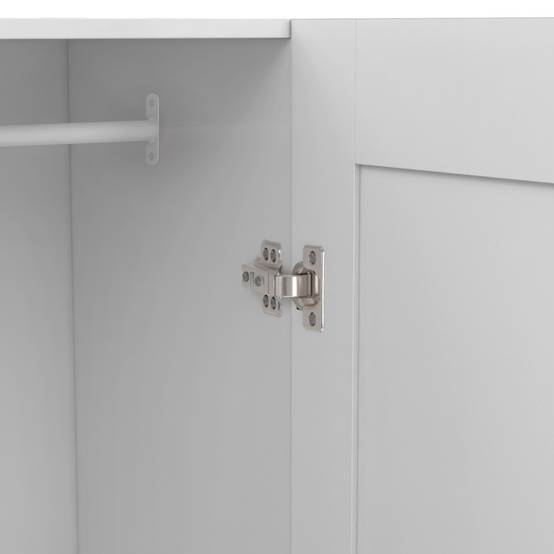 Armoire 2 portes VITO blanc penderie 80 cm avec étagères rangement maxi capacité - Image 6
