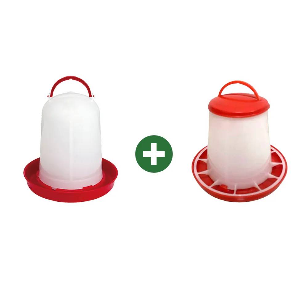 Abreuvoir 1,5L  + Mangeoire 1,5kg - avec poignée - Image 1