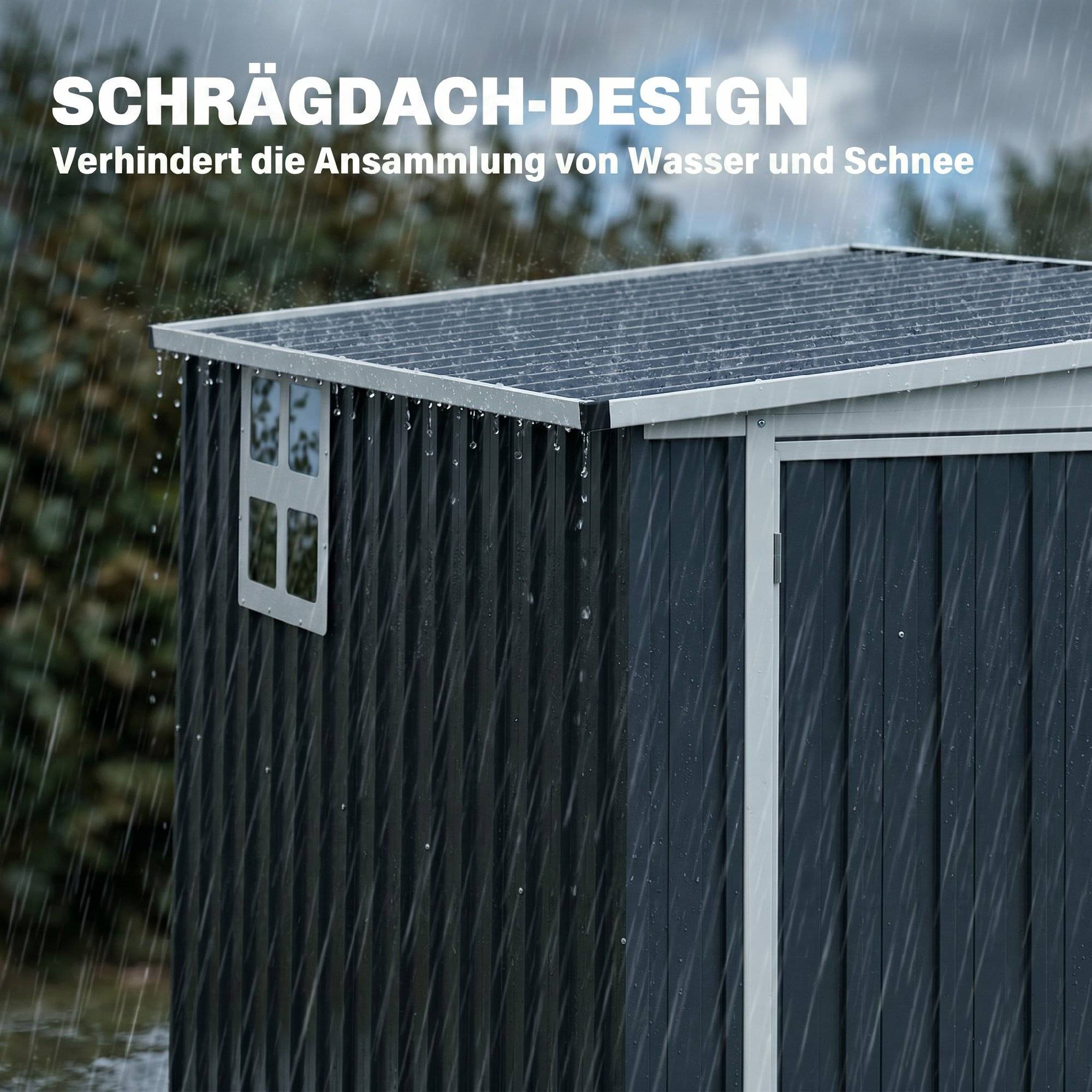 PANGIVO - Abri de jardin acier galvanisé gris anthracite 231 x 128 x 181 cm - PANGIVO - Image 8