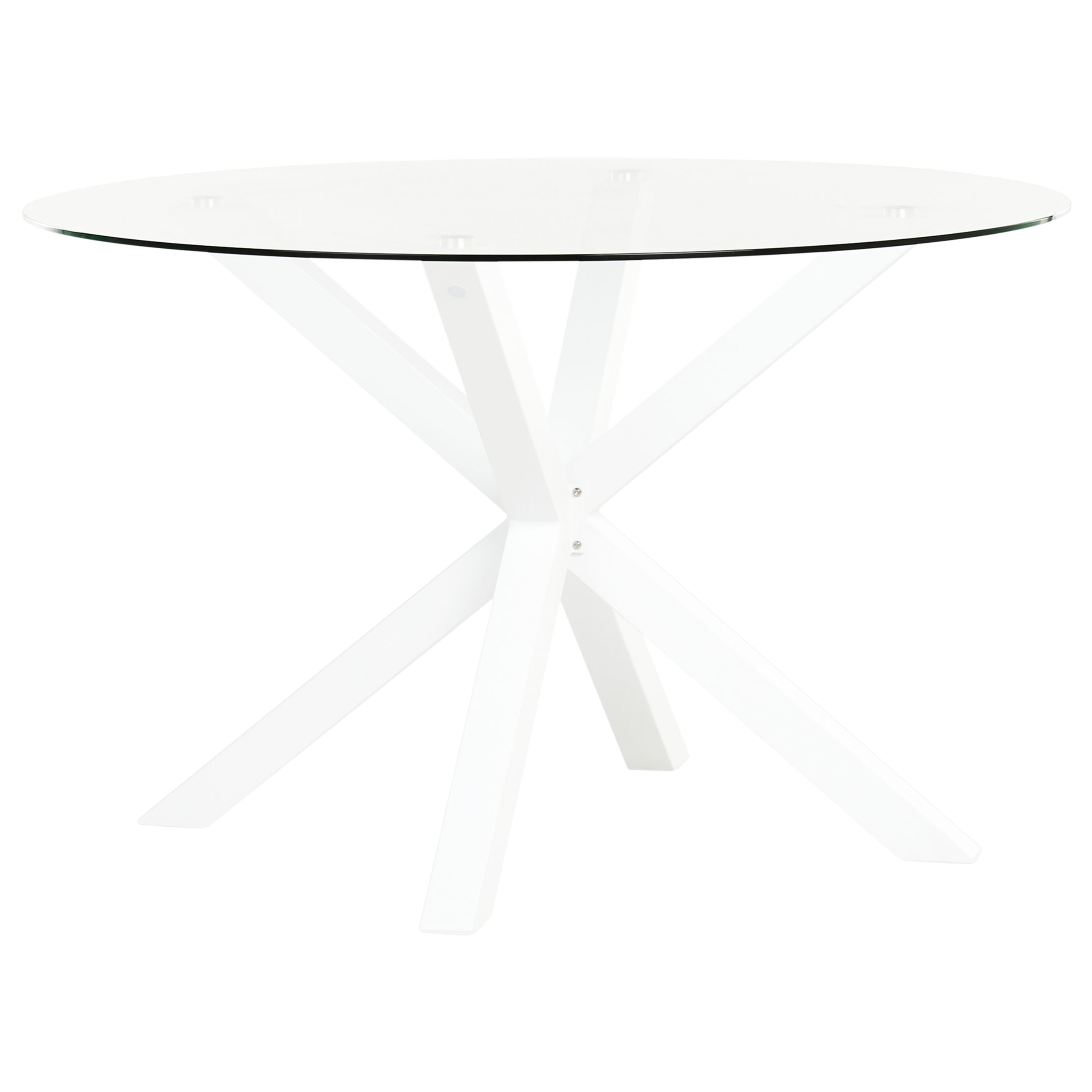 Table ronde, 4 Personnes Verre Blanc MALETTO - Beliani - Image 3