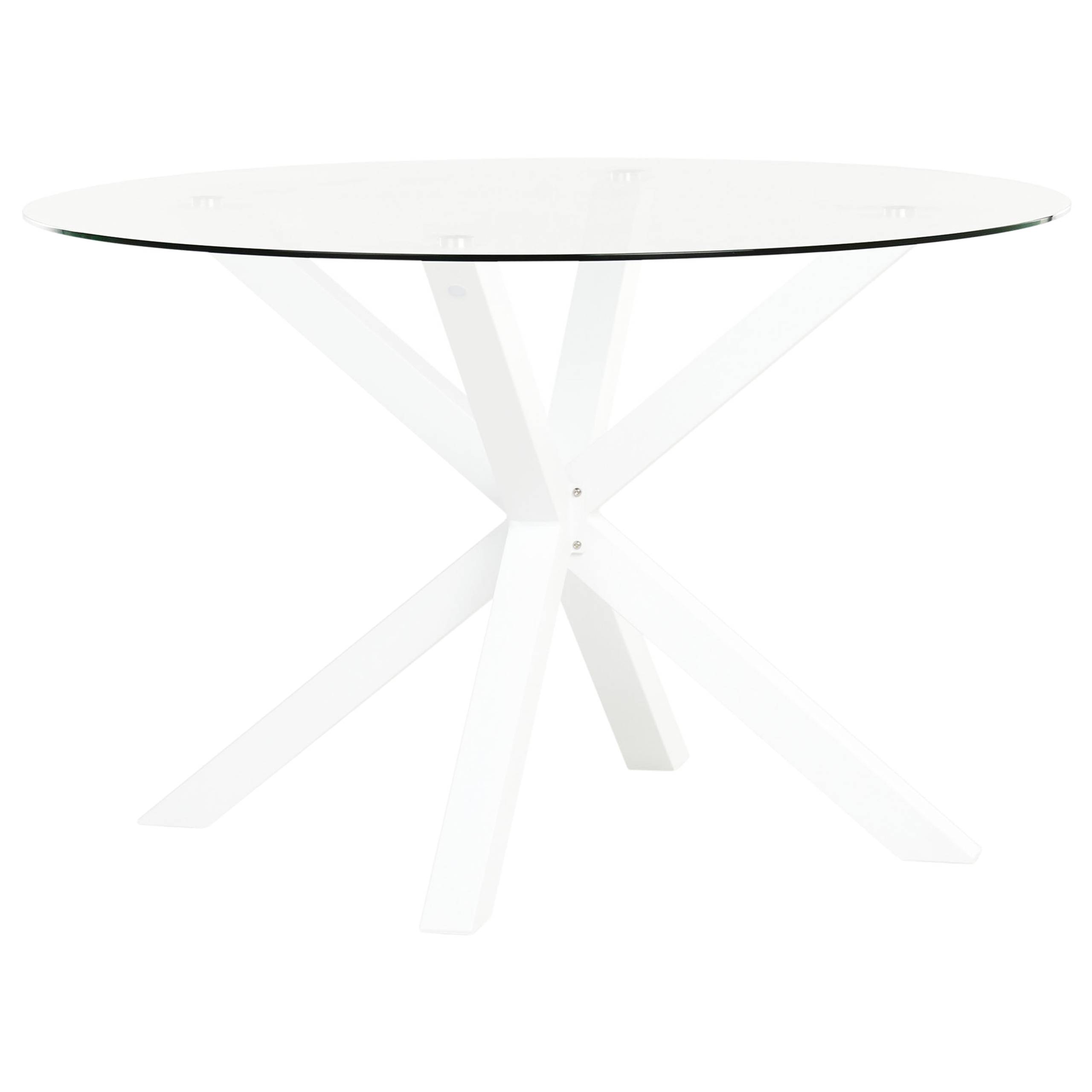 Table ronde, 4 Personnes Verre Blanc MALETTO - Beliani - Image 4