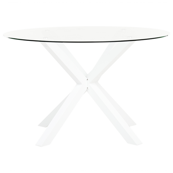 Table ronde, 4 Personnes Verre Blanc MALETTO - Beliani - Image 1