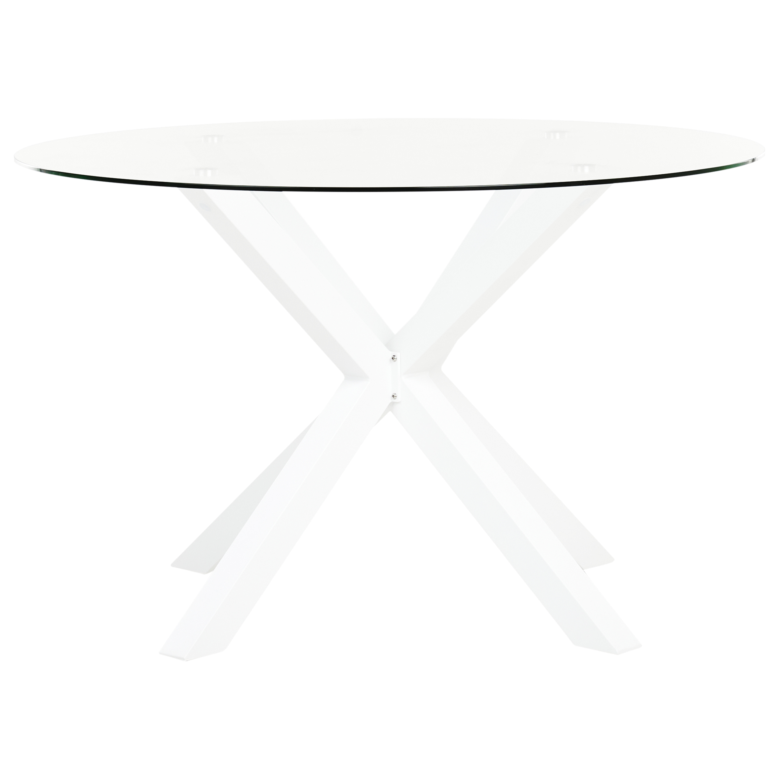 Table ronde, 4 Personnes Verre Blanc MALETTO - Beliani - Image 1