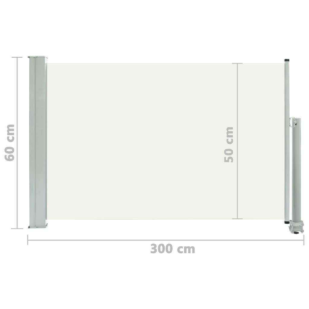 Helloshop26 - Auvent latéral rétractable de patio 60 x 300 cm crème - Imagen 6