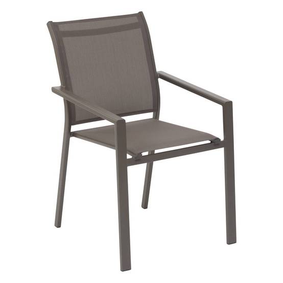 Hesperide - Fauteuil de jardin empilable "Essentia" wengé & praline en aluminium traité en epoxy Hespéride - Image 2