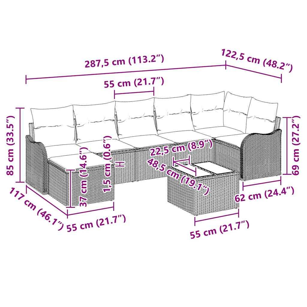 ComfortXL - Salon de Jardin Modulable 7 Places en Polyrotin avec Table Basse et Repose-pieds Beige – ComfortXL Outdoor Living - Image 8