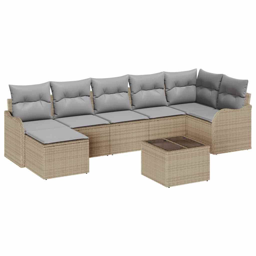 ComfortXL - Salon de Jardin Modulable 7 Places en Polyrotin avec Table Basse et Repose-pieds Beige – ComfortXL Outdoor Living - Image 2