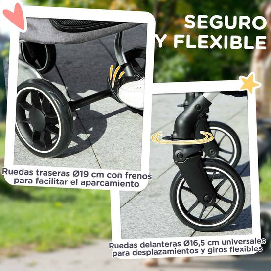Poussette légère et pliable pour petits chiens, avec ventilation optimale, 80 x 48,5 x 106 cm, grise et argentée - Image 10