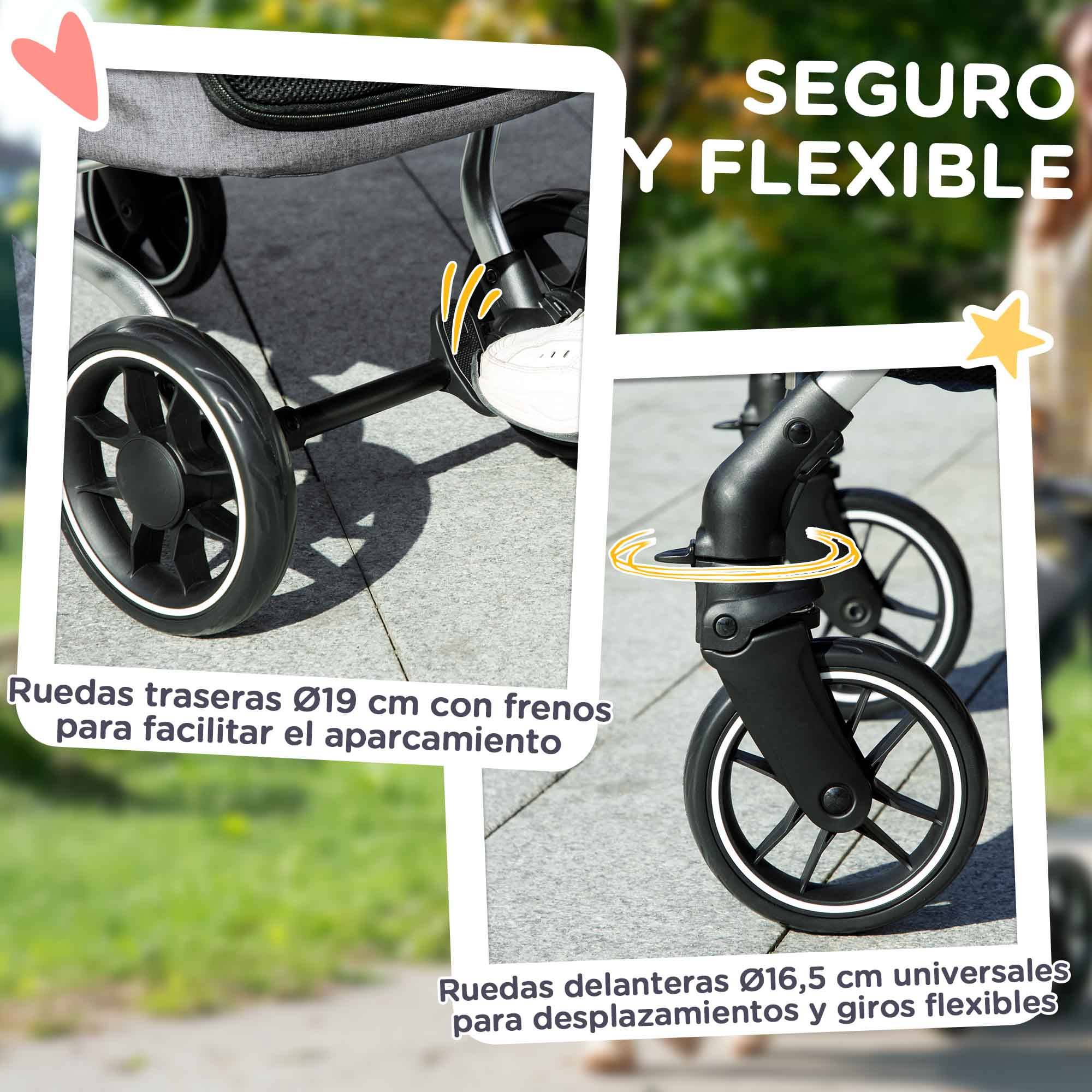 Poussette légère et pliable pour petits chiens, avec ventilation optimale, 80 x 48,5 x 106 cm, grise et argentée - Image 10