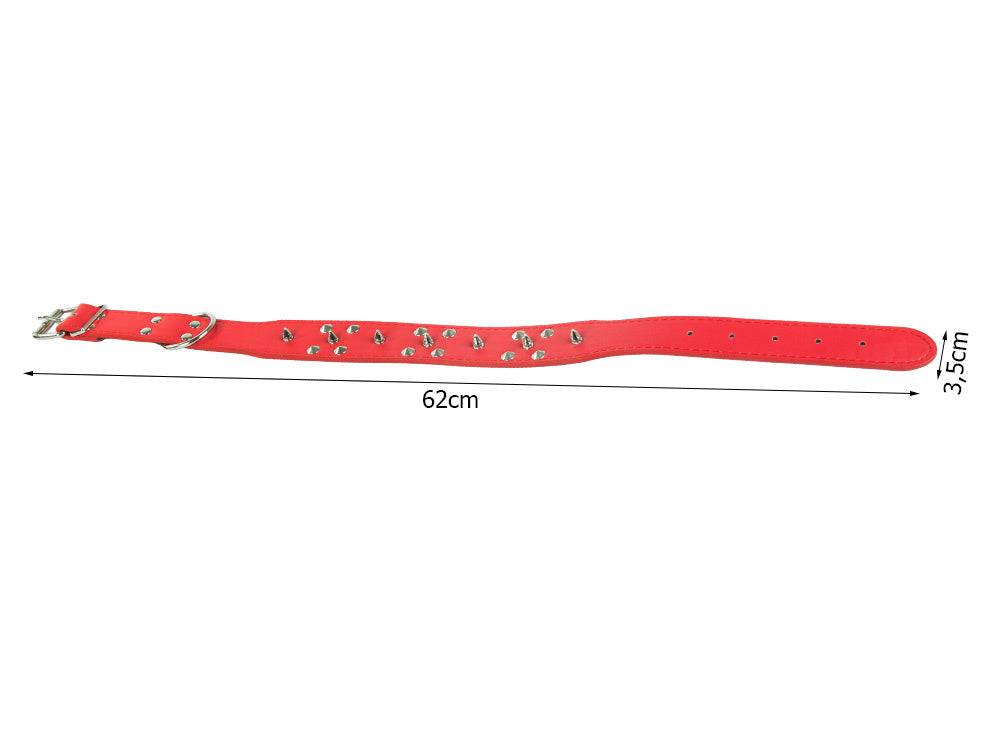 Collier chien clouté cuir eco réglable xl rouge - Image 4