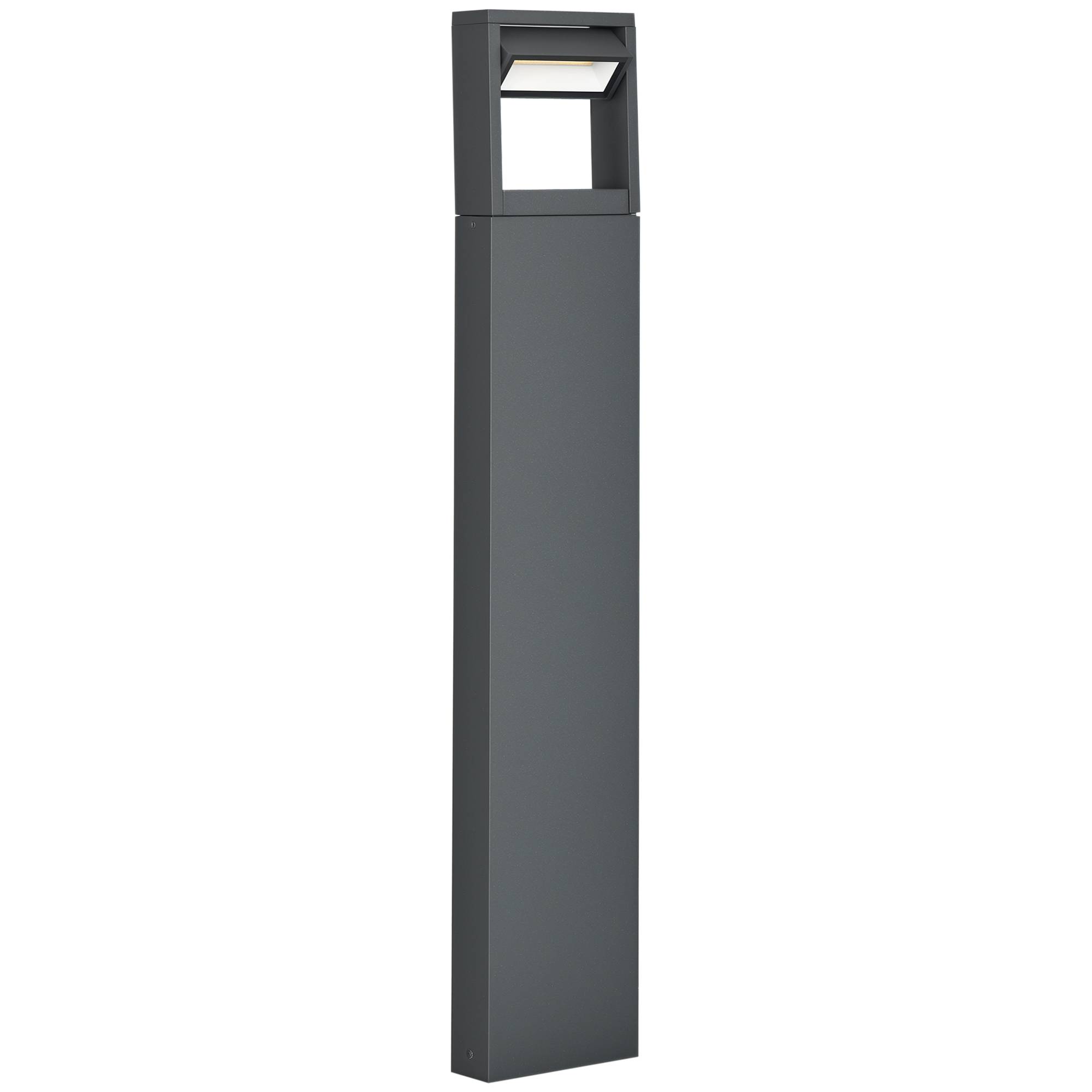 Borne de jardin LED aluminium gris foncé 16 x 5 x 90 cm - PANGIVO - Image 1