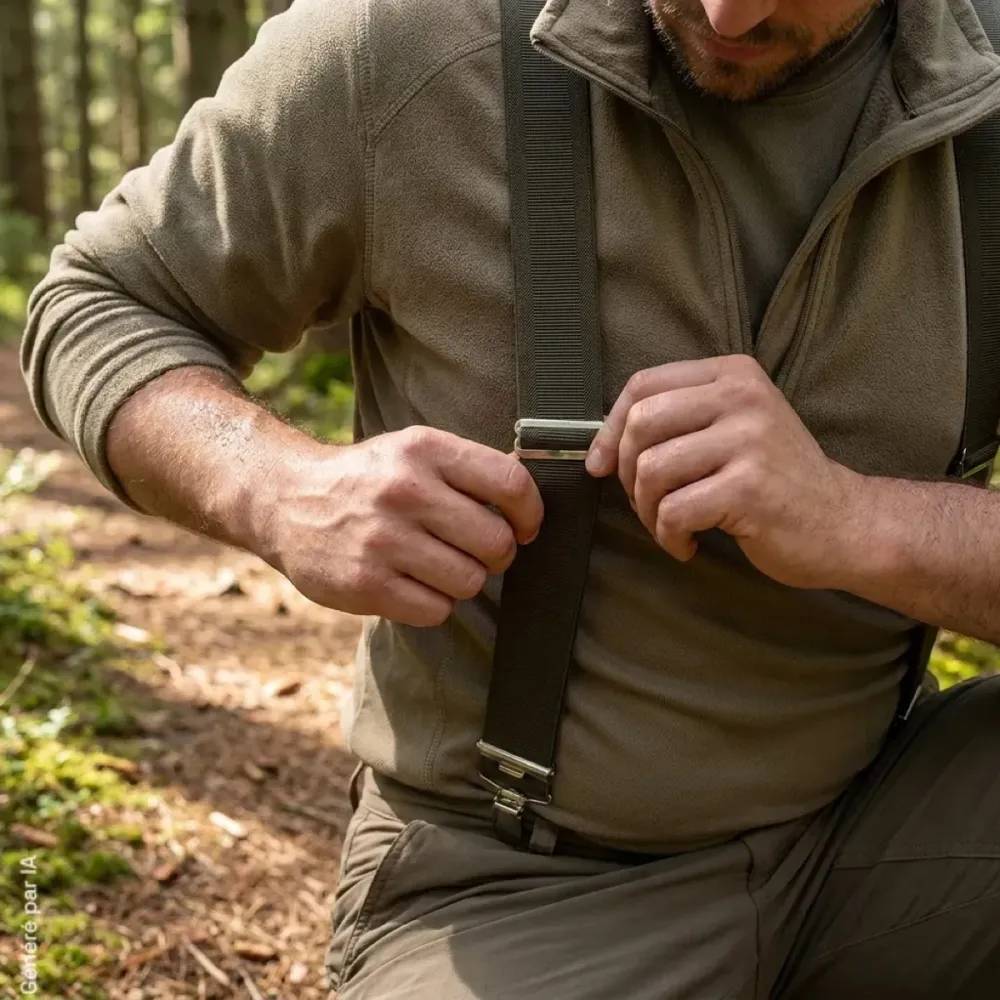 Bretelles kaki camouflage feuillage réglables, 110 × 3,5 cm Taille - Image 3