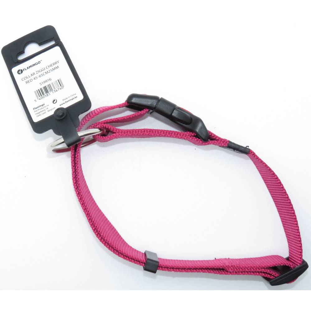 Collier Ziggi rouge cerise 45 -65 cm. 25 MM . taille L pour chien. - Imagen 2