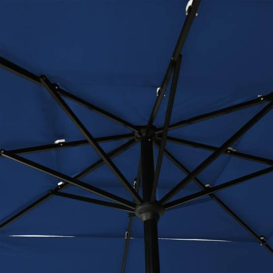 Helloshop26 - Parasol à 3 niveaux avec mât en aluminium 2,5 x 2,5 m bleu azuré - Imagen 5