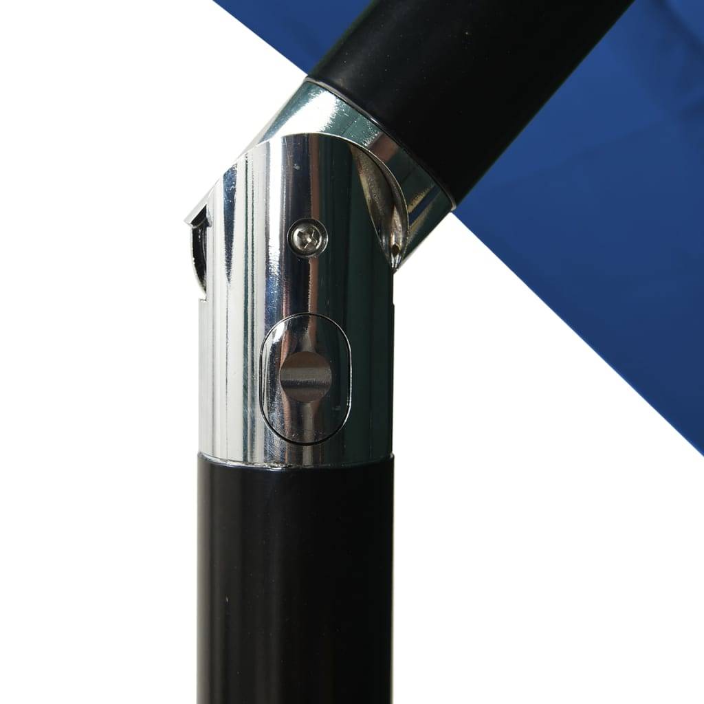 Helloshop26 - Parasol à 3 niveaux avec mât en aluminium 2,5 x 2,5 m bleu azuré - Imagen 6