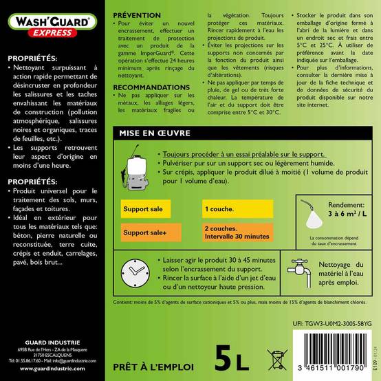 WashGuard Express Nettoyant extérieur désincrustant version ultra rapide 5L jusqu'à 30 m² - Image 5