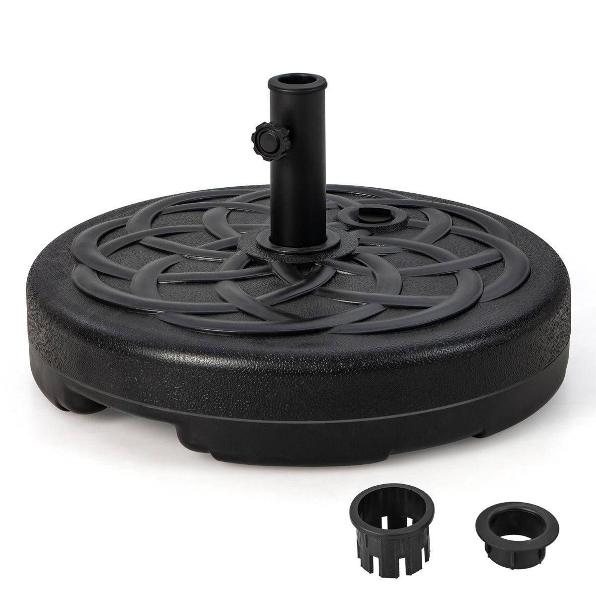 Helloshop26 - Pied de parasol lourd pour parasol diamètre 38 et 48 mm socle parasol extérieur en hdpe rempli de 39kg sable/ 23 litres eau 56 x 30 cm - Imagen 1