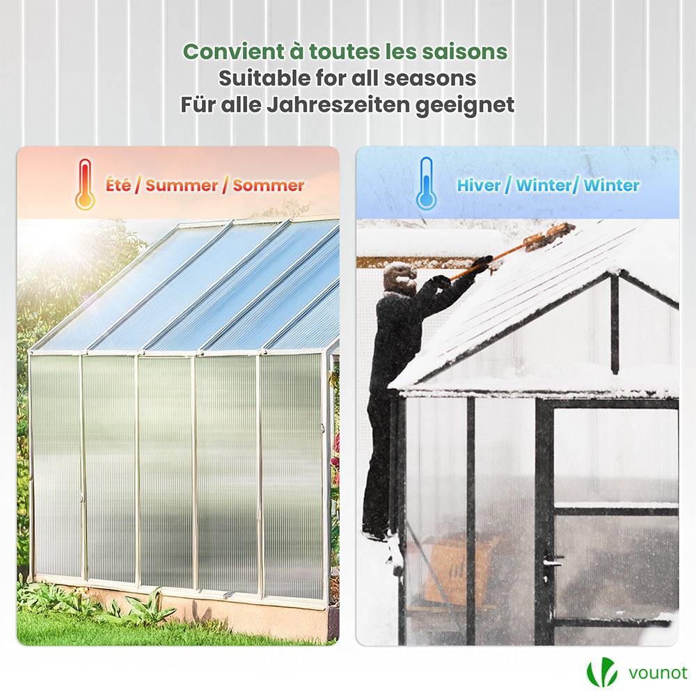 Vounot - Lot de 14 plaques en polycarbonate alvéolaire 4 mm - 121 x 60,5 cm transparent - double paroi creuse - pour serre - VOUNOT® - Image 6
