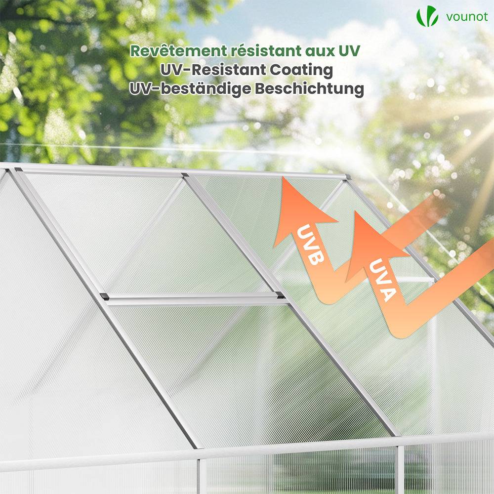 Vounot - Lot de 14 plaques en polycarbonate alvéolaire 4 mm - 121 x 60,5 cm transparent - double paroi creuse - pour serre - VOUNOT® - Image 4