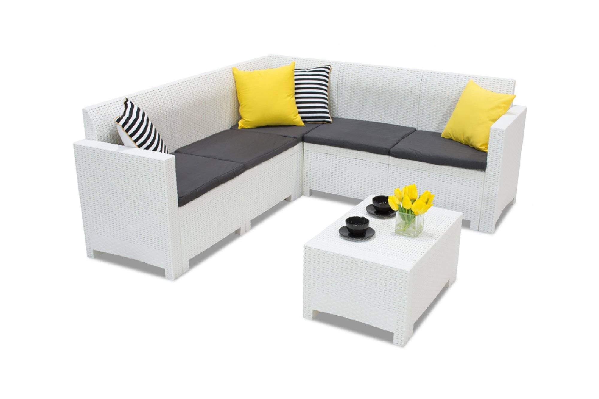 Dmora - Set salon d'extérieur Eris, Salon d'extérieur, Kit terrasse ou jardin, Composition d'un salon d'extérieur, Made in Italy, Blanc - Imagen 6