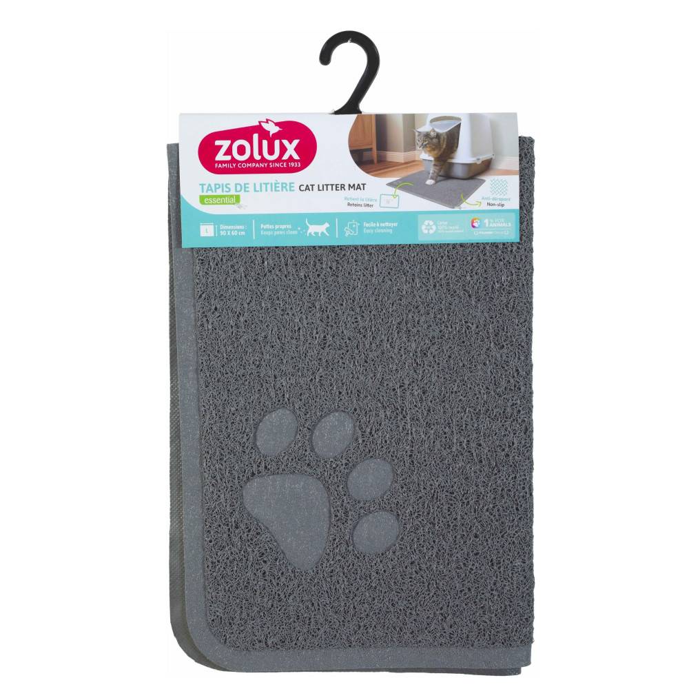 Zolux - Tapis d'hygiène 60 x 90 cm gris pour maison de toilette chat - Image 1