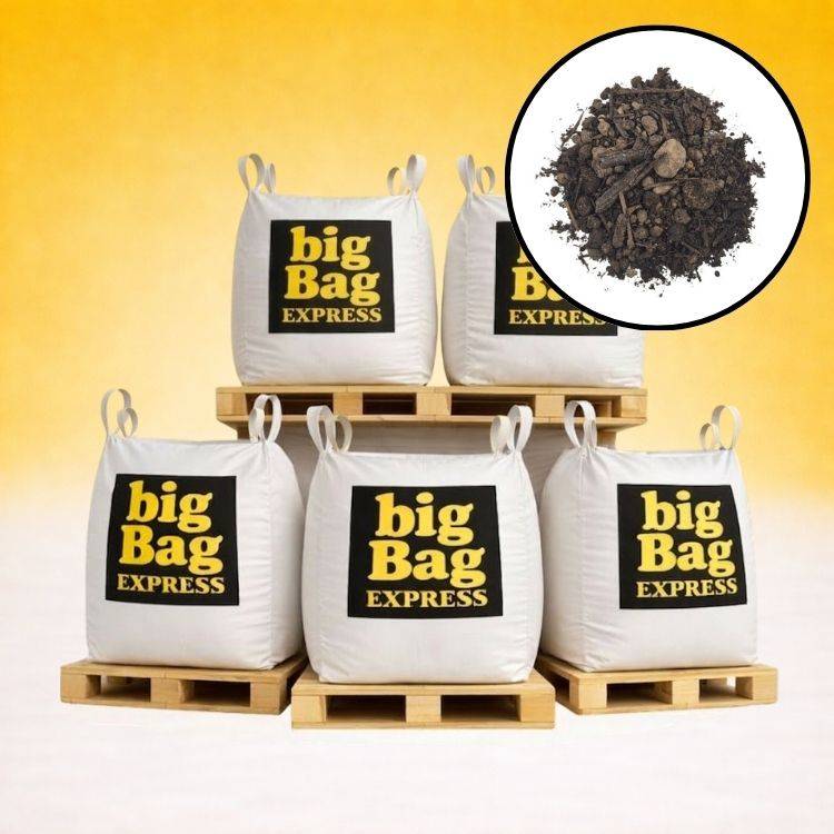 BIG BAG EXPRESS - PACK 5 X BIG BAG de 1m³ (+/- 6T) Terre Criblée Amendée Compostée à 25% - Livraison PREMIUM