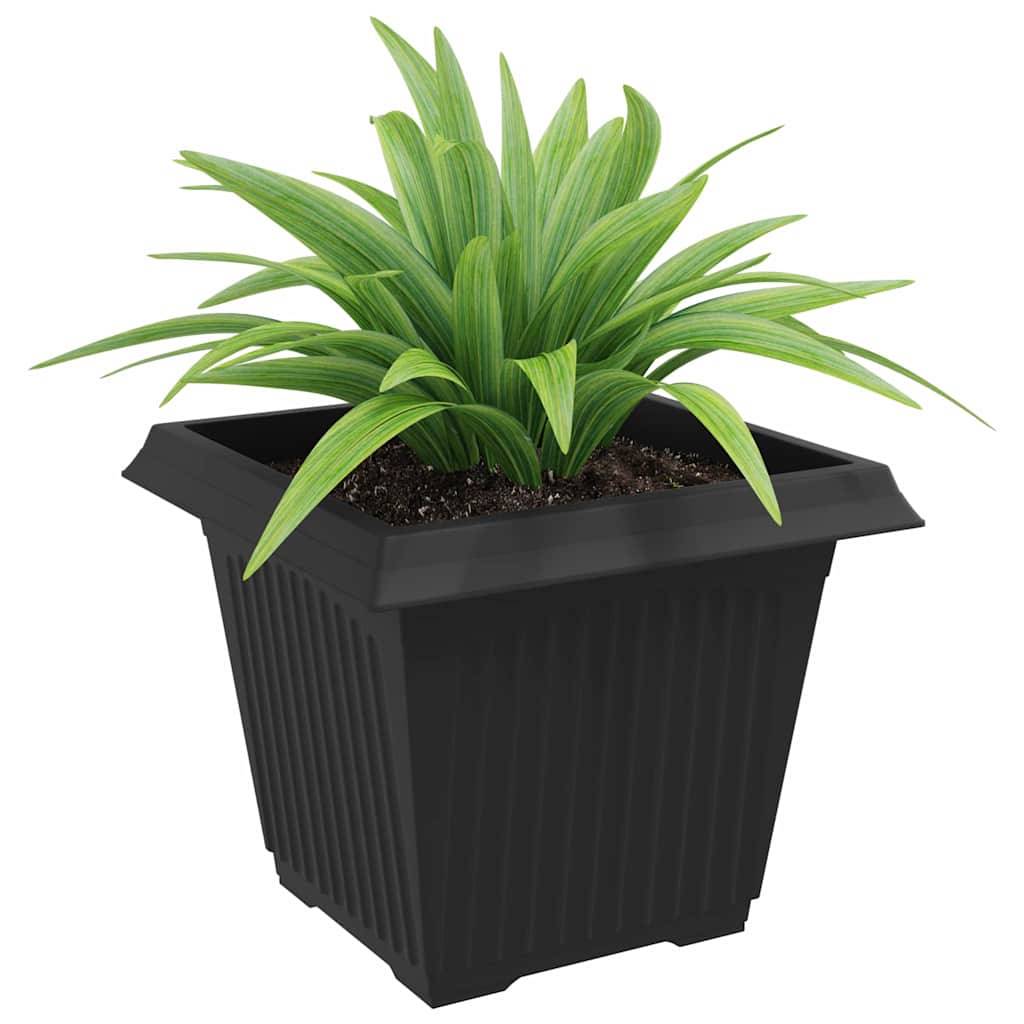 ComfortXL - Lot de 6 Grands Pots de Fleurs Carrés Plastique pour Jardin Drainage 43x43x33,5 cm Noir - ComfortXL Outdoor Living - Image 3