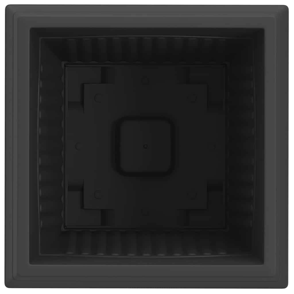 ComfortXL - Lot de 6 Grands Pots de Fleurs Carrés Plastique pour Jardin Drainage 43x43x33,5 cm Noir - ComfortXL Outdoor Living - Image 7