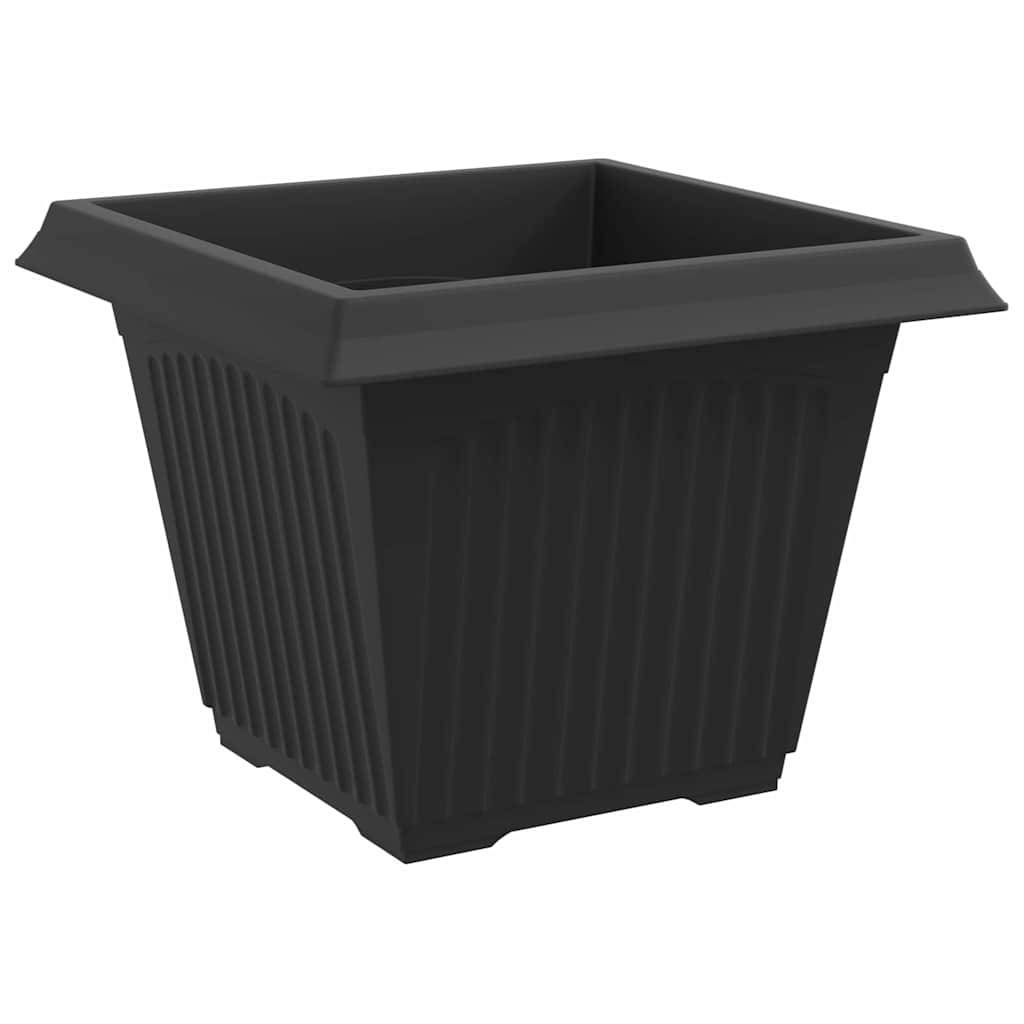 ComfortXL - Lot de 6 Grands Pots de Fleurs Carrés Plastique pour Jardin Drainage 43x43x33,5 cm Noir - ComfortXL Outdoor Living - Image 5
