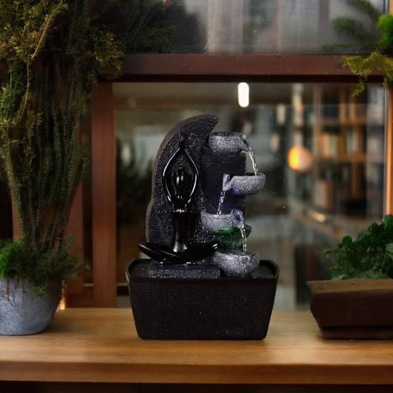 Zen Light - Fontaine d'Intérieur Cascade Yama - Mur d'Eau Zen - Fontaine Yoga - Décoration Ambiance Relaxante Méditation - H 25cm – Zen'Light - Image 1