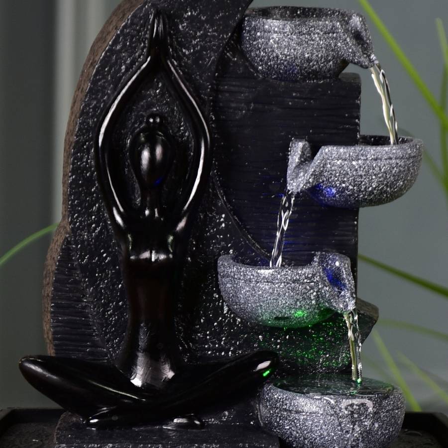 Zen Light - Fontaine d'Intérieur Cascade Yama - Mur d'Eau Zen - Fontaine Yoga - Décoration Ambiance Relaxante Méditation - H 25cm – Zen'Light - Image 9