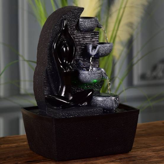 Zen Light - Fontaine d'Intérieur Cascade Yama - Mur d'Eau Zen - Fontaine Yoga - Décoration Ambiance Relaxante Méditation - H 25cm – Zen'Light - Image 10