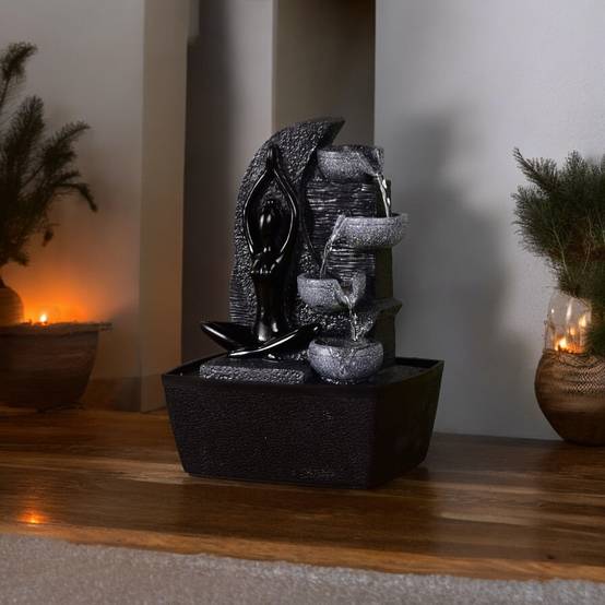 Zen Light - Fontaine d'Intérieur Cascade Yama - Mur d'Eau Zen - Fontaine Yoga - Décoration Ambiance Relaxante Méditation - H 25cm – Zen'Light - Image 3